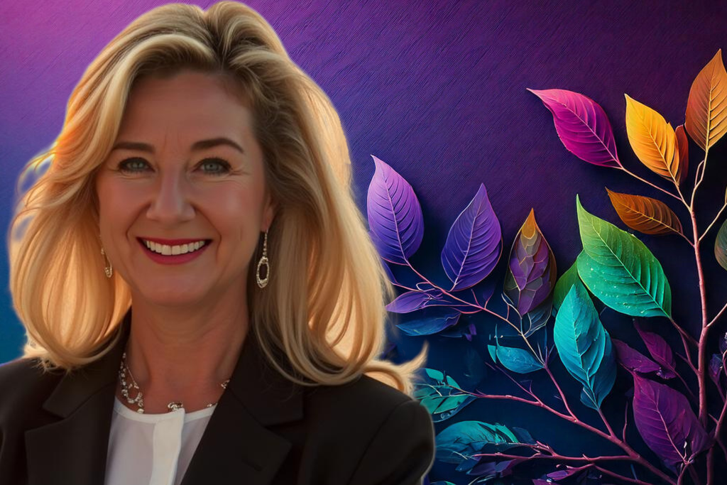 a photo of Dwanna Cooper in front of a colorful background